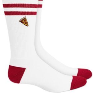 Men's BAR III Crew Socks Pepperoni Pizza Slice Embroidered Arch Support